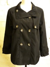 Katies Short Black Classic Trench Coat, Uk 10, Double Breasted, Unworn