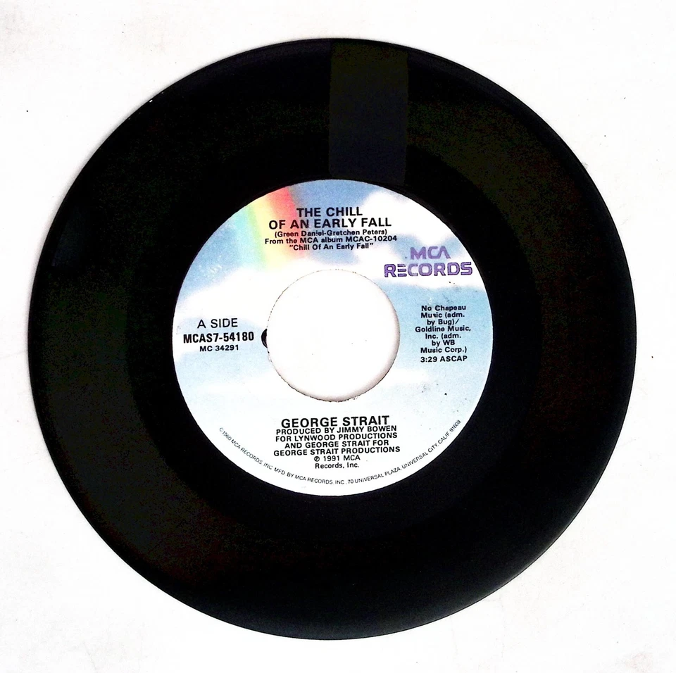 GEORGE STRAIT – THE CHILL OF AN EARLY FALL/HER ONLY BAD HABIT IS VINYL 45 80-63 Foto 3 de 3