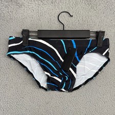 Todd Sanfield Swim Brief Mens Small Black Blue Deep Emperor Abstract Micro NEW