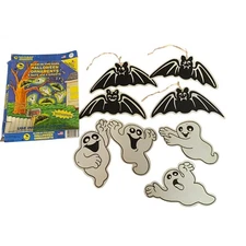 Vintage Halloween Sun Hill Industries Hanging Glow In The Dark Bats Ghosts