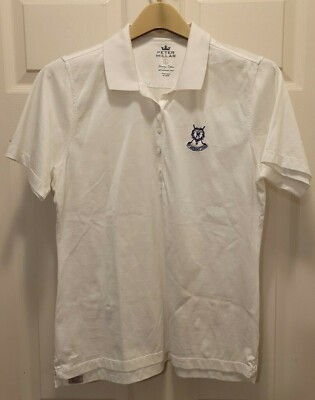 Classy Peter Miller Andrews Links Luxury Cotton White Men's Golf Polo  Size L
