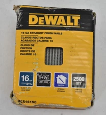 DeWalt 16 Gauge Straight Finish Nails 2500 Pack 1-1/2" Indoor Tools DCS16150