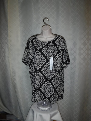 Size Plus Short Sleeve Women's T-Shirts ,3X,2X,1X,0X,Croft & Barrow Multi Color