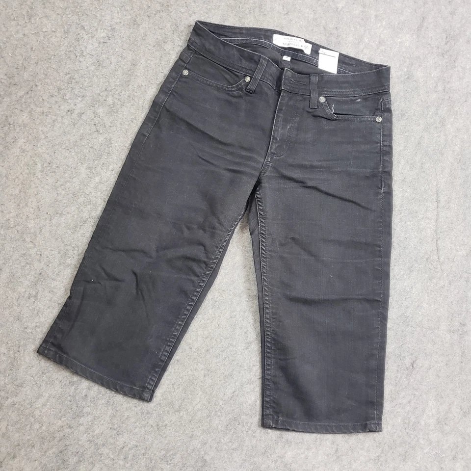 Pantalones Cortos Habitual Nordstrom Para Mujer 27 Negros Vaqueros Bermudas Bolsillos para Rodillas Damas Foto 2 de 4