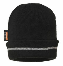 Portwest B023 Reflective Trim Outdoor Work Knit Beanie Hat with Insulatex Lining