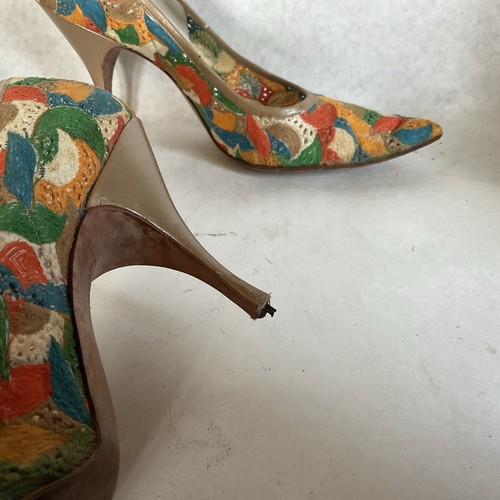 Vintage De Liso Debs by Palter Deliso Aria pumps multicolor embroidery 6.5 AAAA - Picture 5 of 15