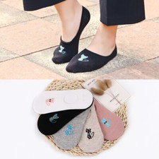 10 Pairs Women  s Cotton Loafer Invisible Nonslip Low Cut Cartoon Cat Boat Socks