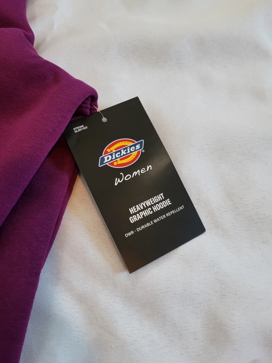 Dickies Purple Women's LARGE Heavyweight Logo Sleeve Pullover