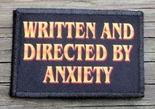 Written And Directed By Anxiety Morale Patch Hook and Loop Army Custom Funny 2A