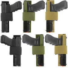 Universal Adjustable Pistol Holster Hook & Loop Botton Snap Closure for Handguns