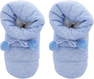 K. Bell Unisex Soft & Dreamy Puffy Jerse Socks 1 Pair, Soft Blue, Medium/Large