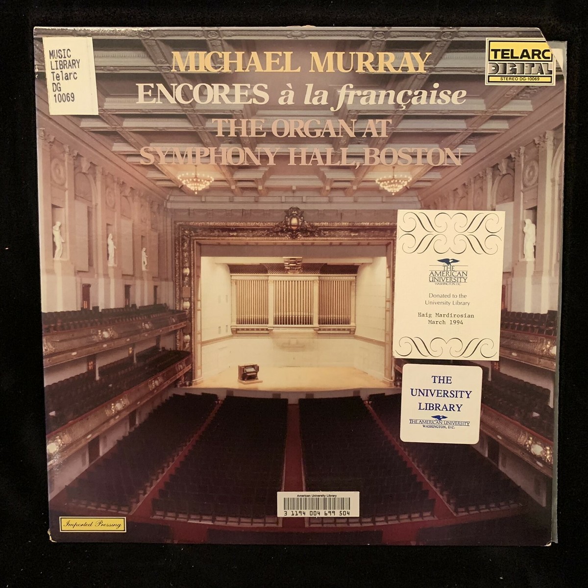 MICHAEL MURRAY organ - Encores a la Francaise - TELARC ST LP 1982