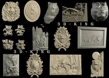 14 PCS 3D STL Models BEARS THEME for CNC ROUTER Engraver Carver ASPIRE V Carve