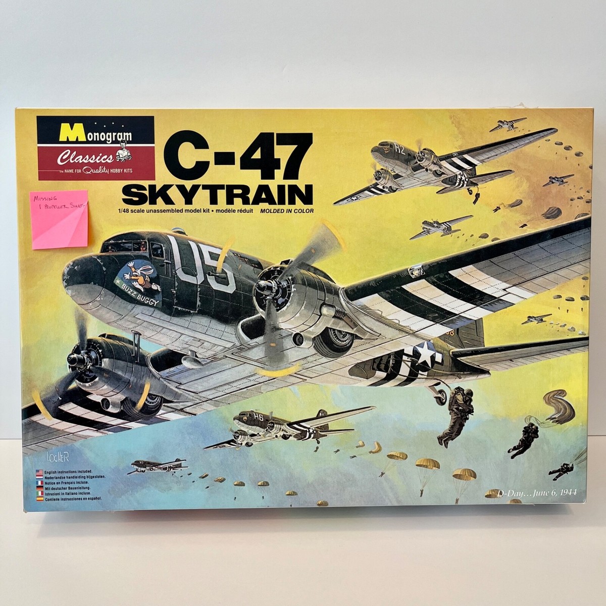VTG Monogram 1:48 C-47 Skytrain Plane Model Kit #85-5607 VTG Monogram 1:48 C-47 Skytrain Plane Model Kit #85-5607