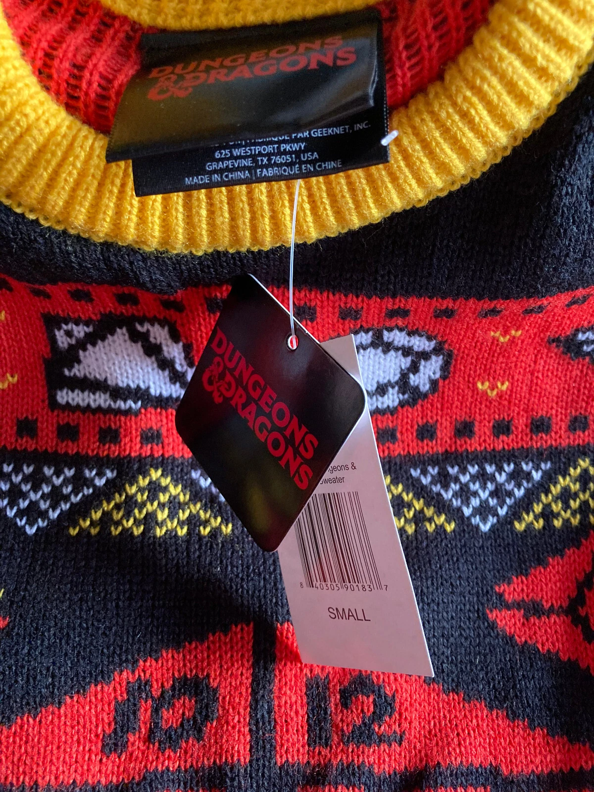 Dungeons and Dragons Ugly Christmas Holiday Sweater Unisex Size Small