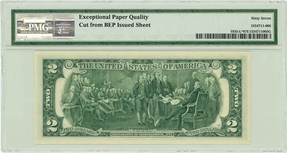 FR.1935-L* $2 1976 FRN San Francisco Superb Gem Unc 67 EPQ PMG 950222-100 - Image 2 of 3