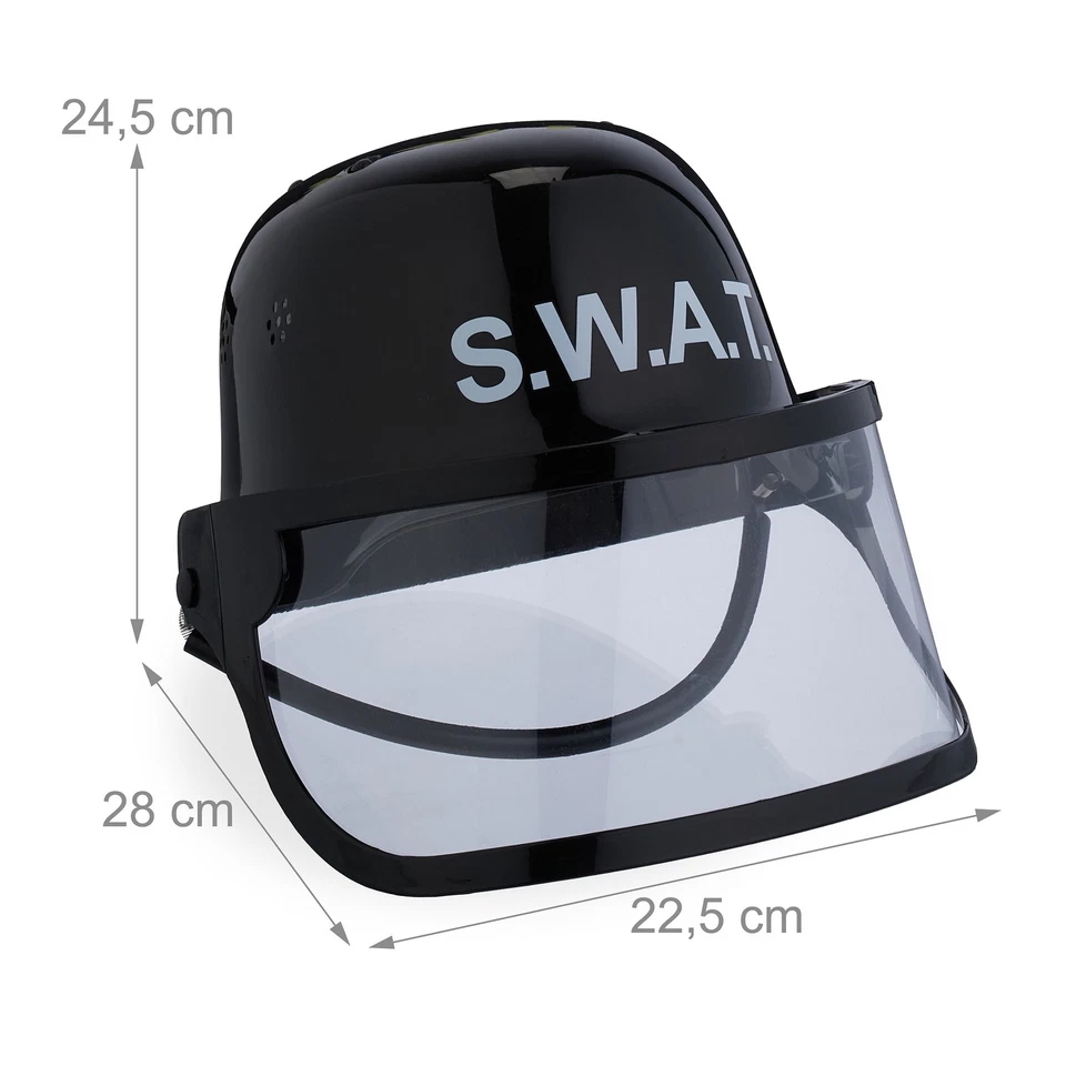 Casque SWAT enfant Accessoire police Deguisement policier Deguisement police - Photo 4/4