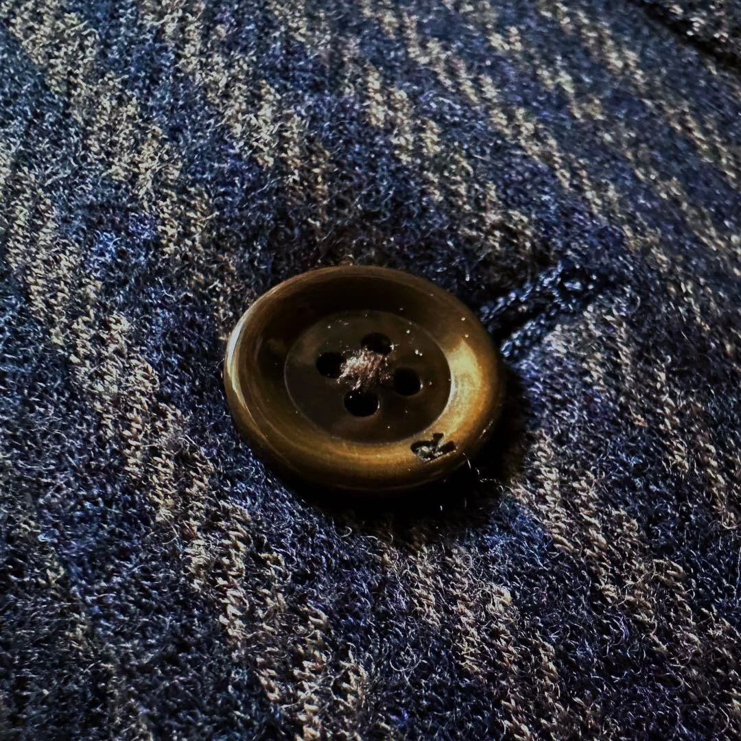 45R Jacket Band Collar Stripe Jersey Twill Stretch Wool Outerwear Excellent - product detail image 5