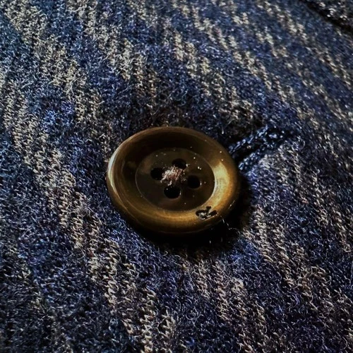 45R Jacket Band Collar Stripe Jersey Twill Stretch Wool Outerwear Excellent image 5