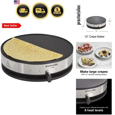 Electric Crepe Maker with 13  PFAS-Free Nonstick Griddle for Eggs, Pancakes, ...