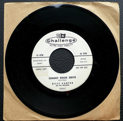 7'' Billy Carter & The Cruisers - Summit Ridge Drive - Challenge Surf Promo