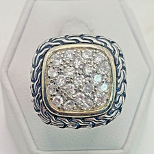 STUNNING .925 Vintage Sterling Silver Estate Ring Size 7 with Colorless stone
