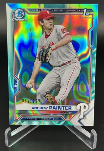 2021 Bowman Chrome Andrew Painter Aqua Lava Refractor /199 1st Phillies
