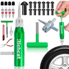 Richcat Tubeless Tire Puncture Repair Kit with Mushroom Plug, Repairs punctur...