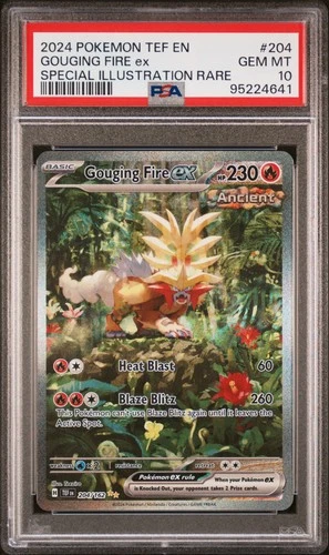 2024 POKEMON TEF EN-TEMPORAL FORCES #204 GOUGING FIRE EX PSA 10