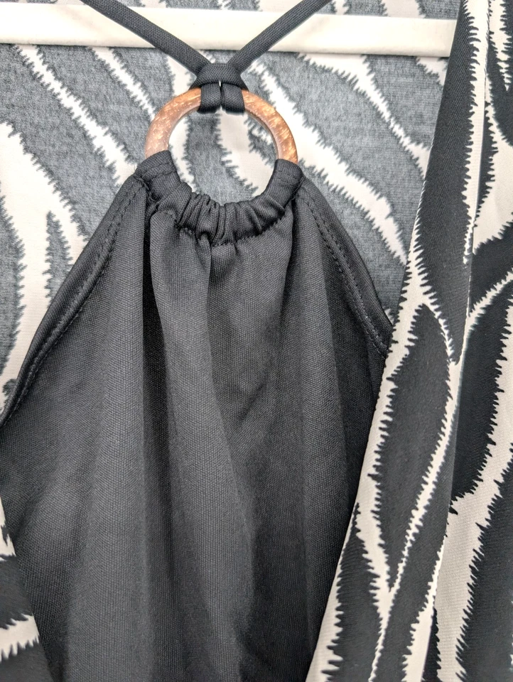 De Colección Y2K Estampado de Cebra En Capas Envoltura Halter Hada Grunge Baddie Mobwife Tanque Mediano Foto 3 de 4