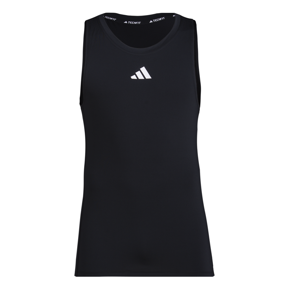 adidas Techfit Scoop Neck Athletic Tank Top Mens Black Casual Athletic  HZ6992-A