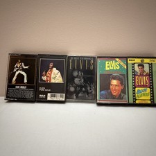 Elvis Presley Cassette Tape Lot of 5 RCA Blue Hawaii Pure Gold Live Hollywood
