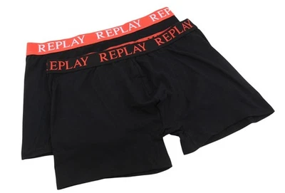 REPLAY Trunks de Sous-Vêtements Homme 2XL Noir Coton Stretch Lot de 2 - Photo 1/4