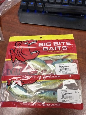 2 Packs Of 4-big bite baits 3.5'' warmouth shad sunfish shell cracker 3WM-02