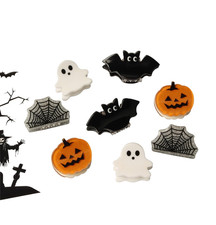Mini Halloween Hair Claw Clips for Girls Halloween Costume Accessories Pumpkin