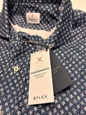 298 New EMANUEL BERG Byron Jersey Sport Shirt Men 2XL 18 Blue Geometric FLORAL