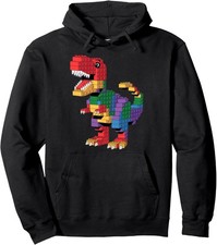Master Builder Building Bricks Cool Dinosaur T-Rex Unisex Hooded Sweatshirt