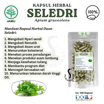 Celery Leaf Herbal Capsules 100 Count Natural Botanical