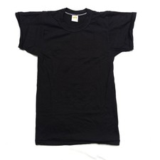Vintage Russell Athletic Youth M Black T-Shirts Lot of 6 Made in USA NOS