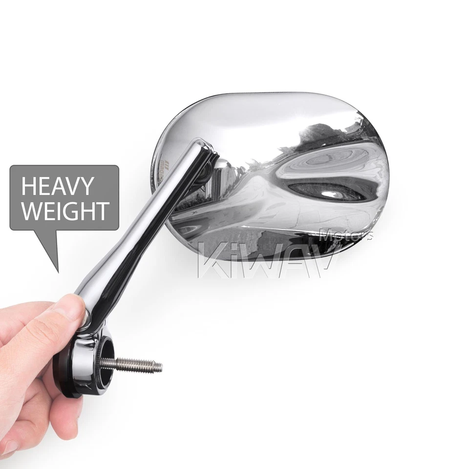 Bar end mirrors STARK chrome oval heavy 8mm bolt threaded bar for Husqvarna - Image 3 of 4