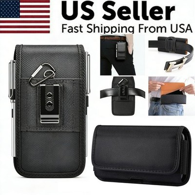For Samsung Galaxy S26 S25 S24 Ultra Nylon Belt Clip Holster Carrying Pouch Case