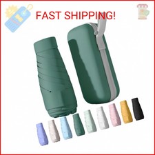 Mustarpicking UPF50 Mini Travel Sun Umbrella for Purse With Case,Small Compact