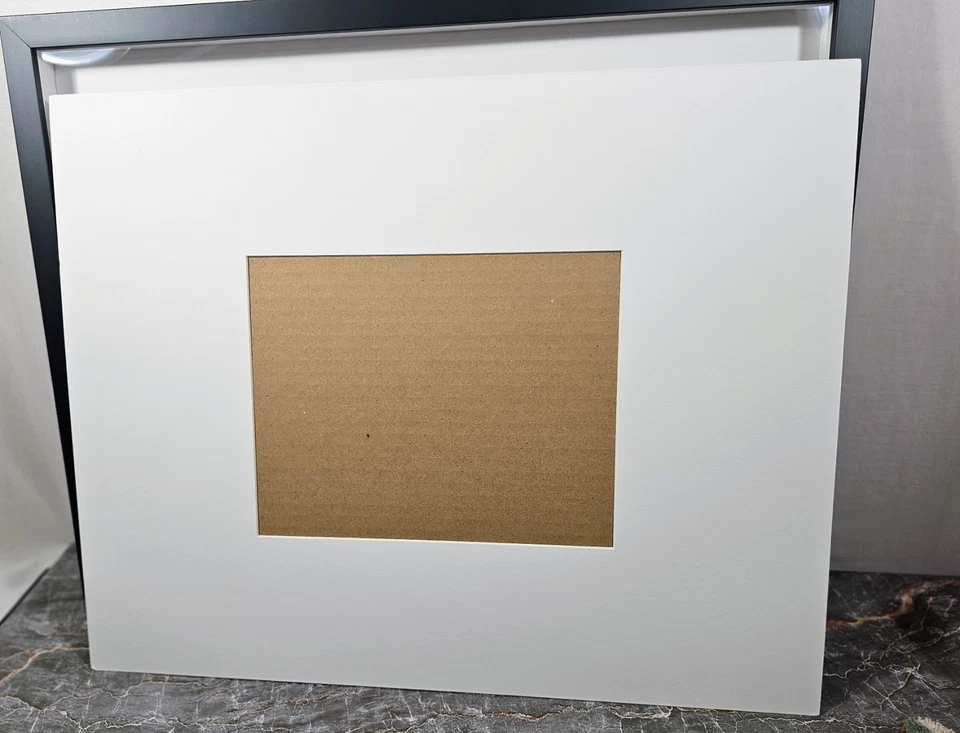 Marco de caja de sombras 16x20 negro 1" profundo contemporáneo caja de sombras con alfombrilla para fotos Foto 4 de 4