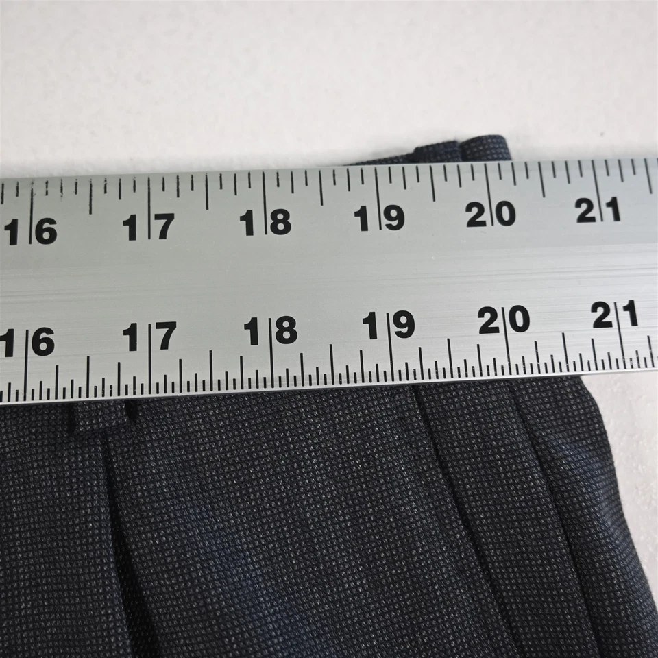 Joseph & Feiss 38x26 灰色鸟眼 100% 羊毛打褶全切男式裤子 — 第 2/4 张图片