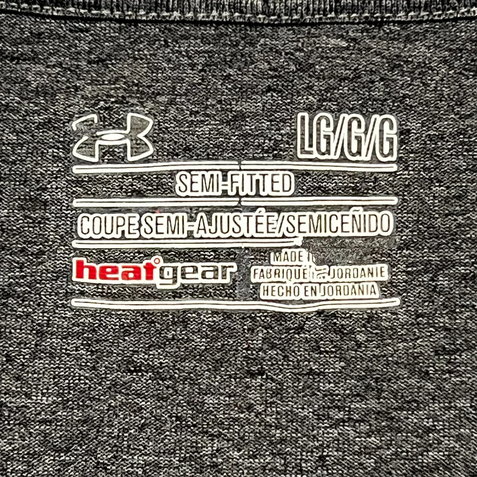 Under Armour Heat Gear Semi-Fitted T-Shirt Women's L Gray Gym Training READ - Image 3 of 4