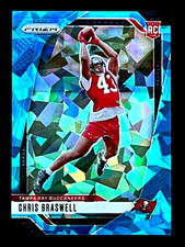 2024 Panini Prizm Chris Braswell RC Blue Cracked Ice 60/99 Buccaneers #320