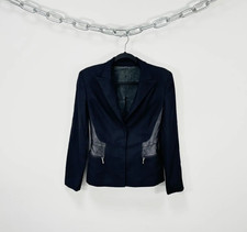 Vintage Gianni Versace Couture F/W 2001 By Donatella Wool Leather Blazer Jacket