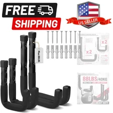 Heavy Duty Garage Storage Hooks: 4-Piece 6" & 3" Wall Mount J Utility Hooks H...