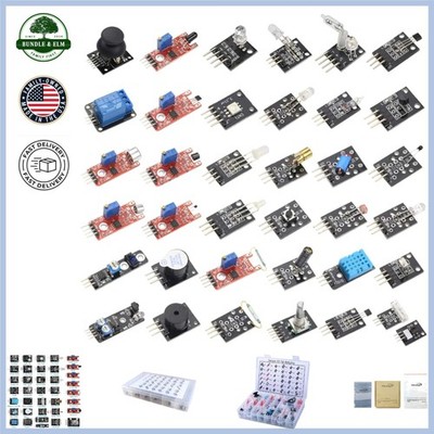 Robotics Sensor Kit with 37 Modules for Arduino and Raspberry Pi Compatibility