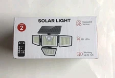 2 Pack LED Motion Sensor Solar Lights Outdoor IP65 Waterproof Security Lamp